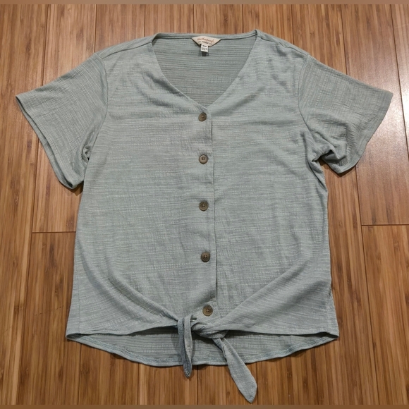 NWOT Weatherproof Vintage Button Down Shirt Tie Front - Picture 1 of 9